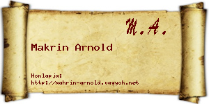Makrin Arnold névjegykártya